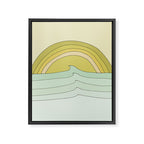 daydreams rainbow waves // retro surf art by surfy birdy Framed Canvas Print Gallery Image 6