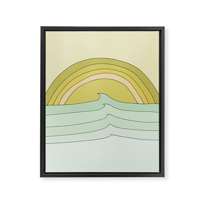 daydreams rainbow waves // retro surf art by surfy birdy Framed Canvas Print Gallery Image 6
