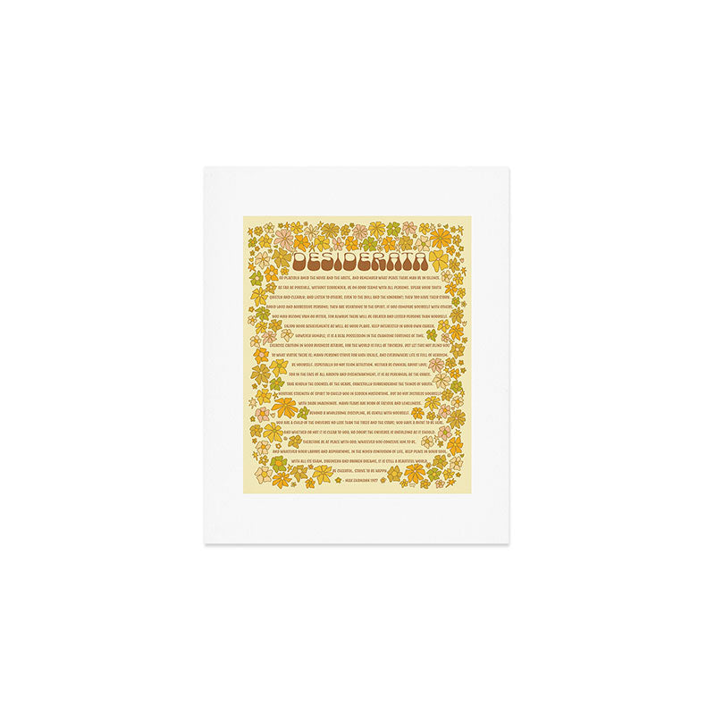 desiderata poem of peaceful living / retro art by surfy birdy Art Print Gallery Image 1