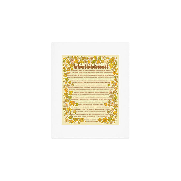 desiderata poem of peaceful living / retro art by surfy birdy Art Print Gallery Image 1