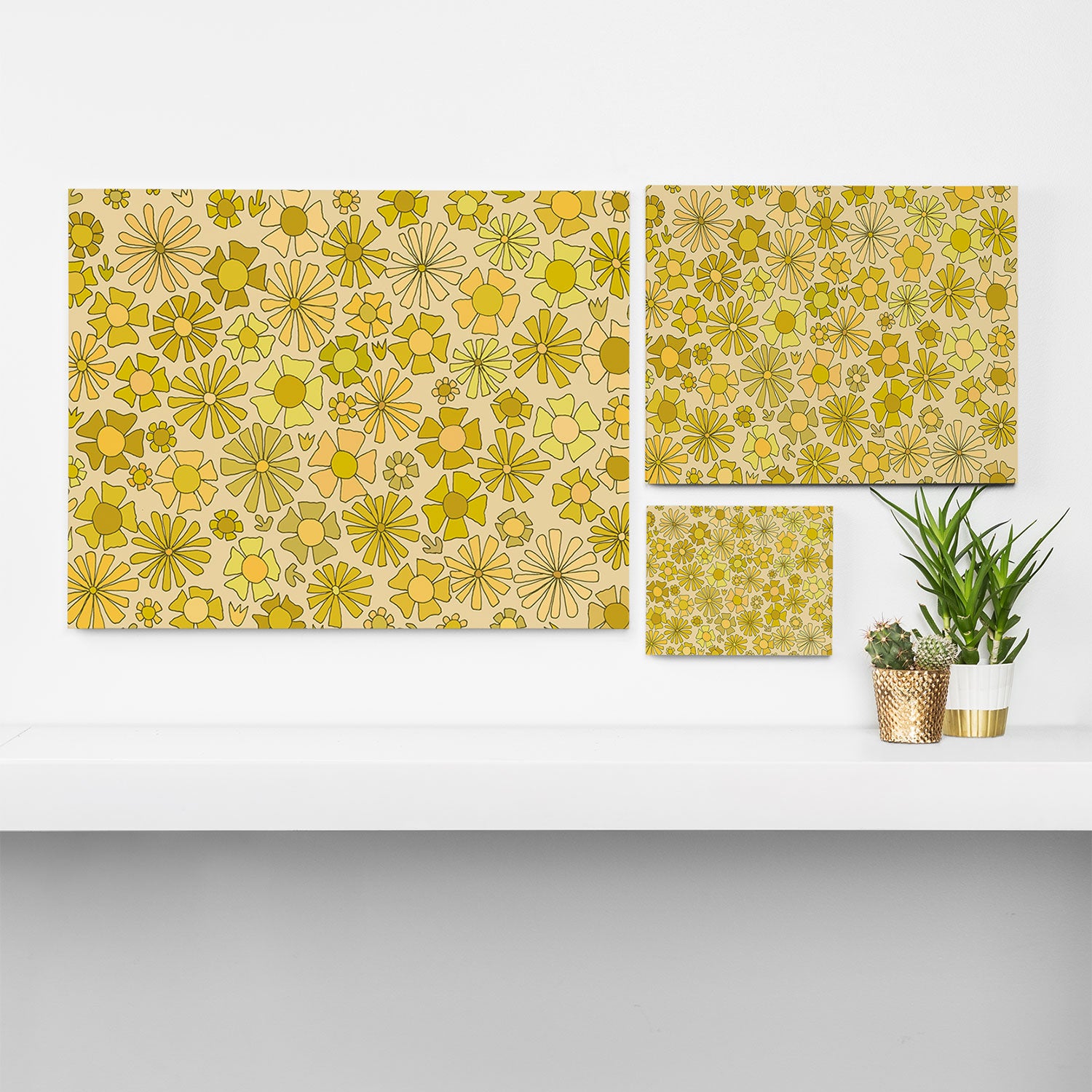 flower power // retro flower pattern by surfy birdy Canvas Print Gallery Image 3