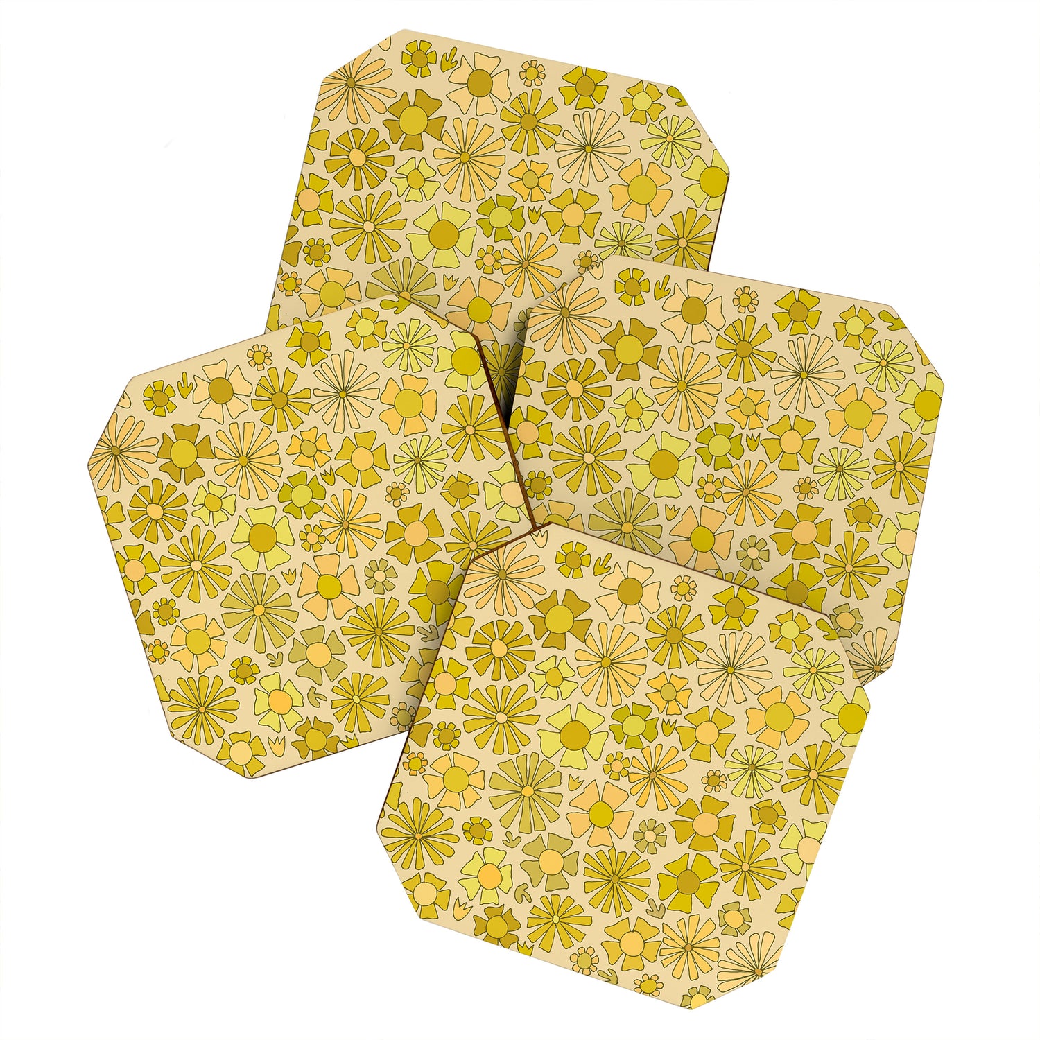 flower power // retro flower pattern by surfy birdy Coaster Gallery Image 1