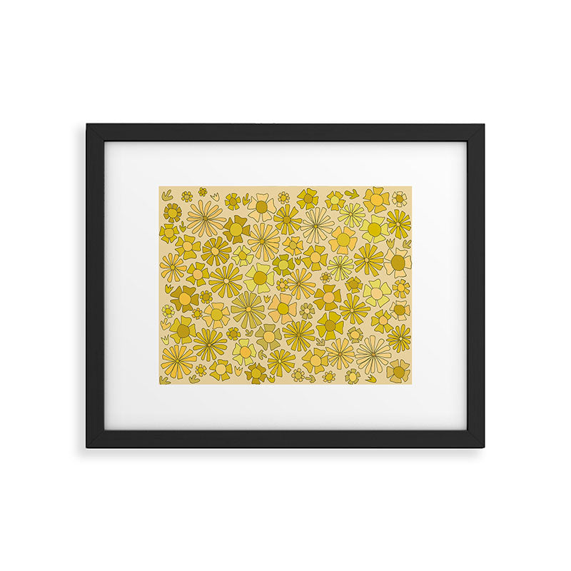flower power // retro flower pattern by surfy birdy Framed Art Print Gallery Image 5