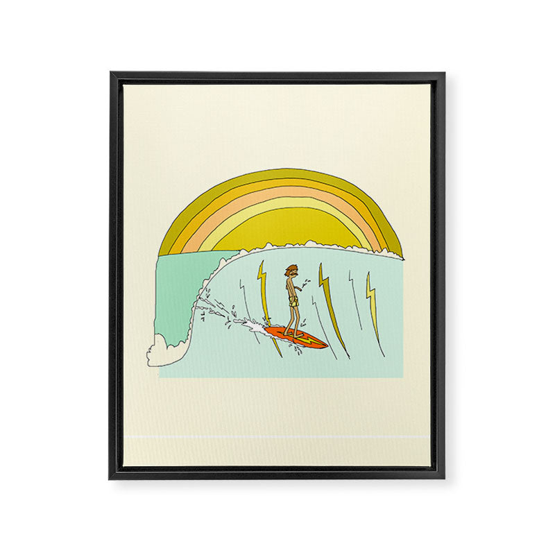 gerry lopez pipeline 70s daydreams // retro surf art by surfy birdy Framed Canvas Print Gallery Image 8