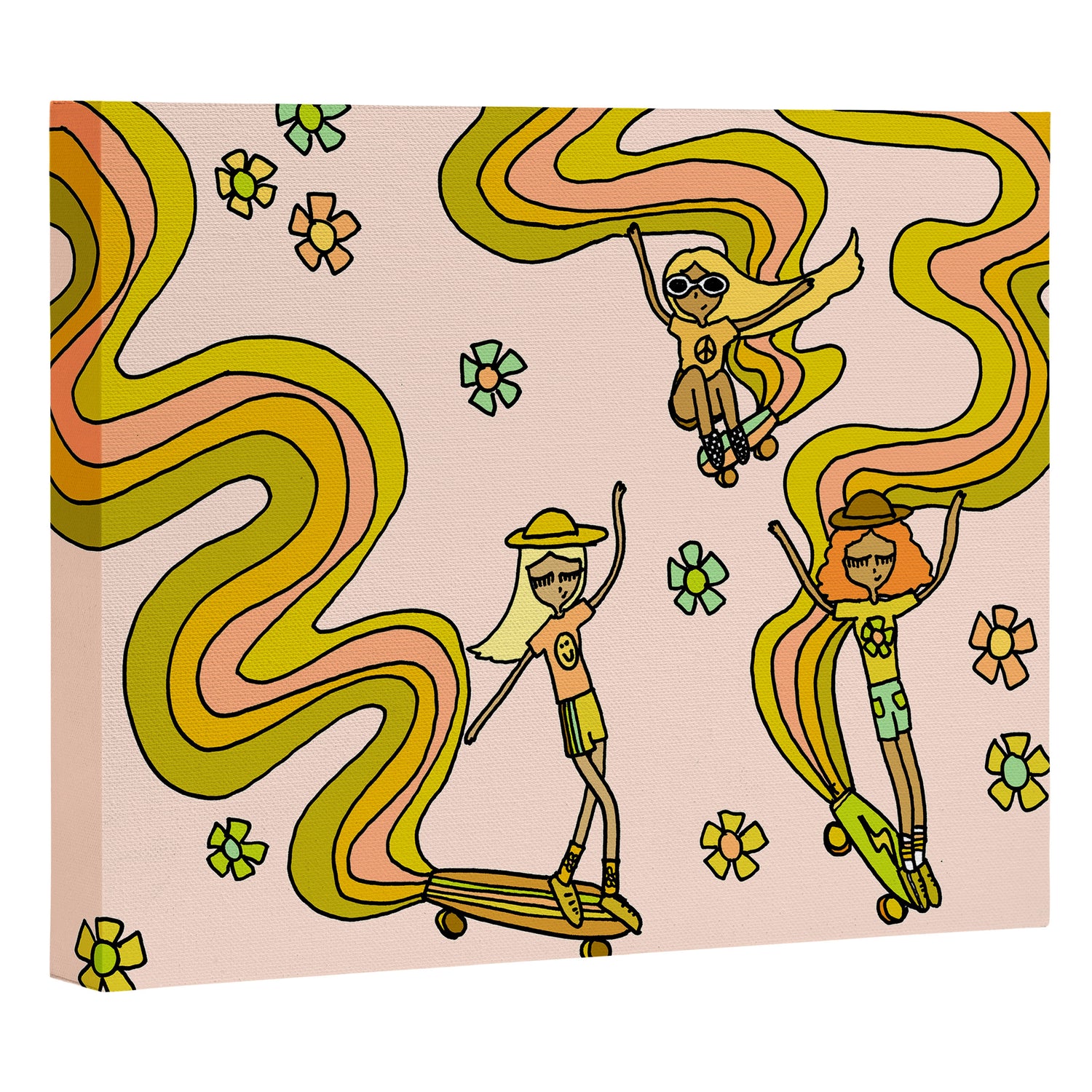 girl gang // dogtown and z girls // skateboard girl power by surfy birdy Canvas Print Gallery Image 3