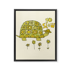 go slow retro turtle // art by surfy birdy Framed Canvas Print Gallery Image 6