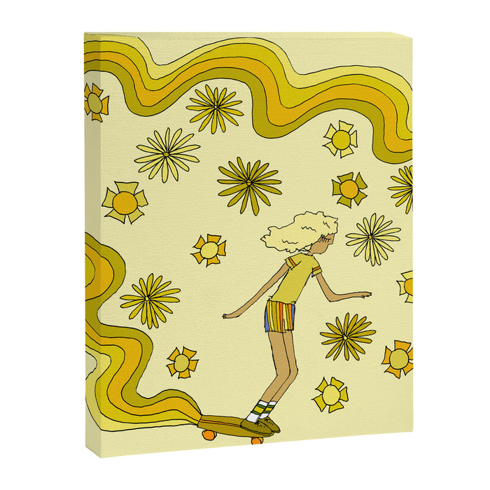 groovy skate hang 10 // tony alva style // surfy birdy art Canvas Print Gallery Image 1