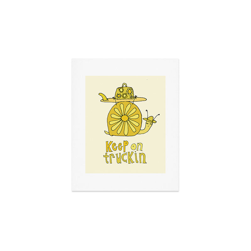 keep on truckin surfy snail // retro surf art by surfy birdy Art Print Gallery Image 1
