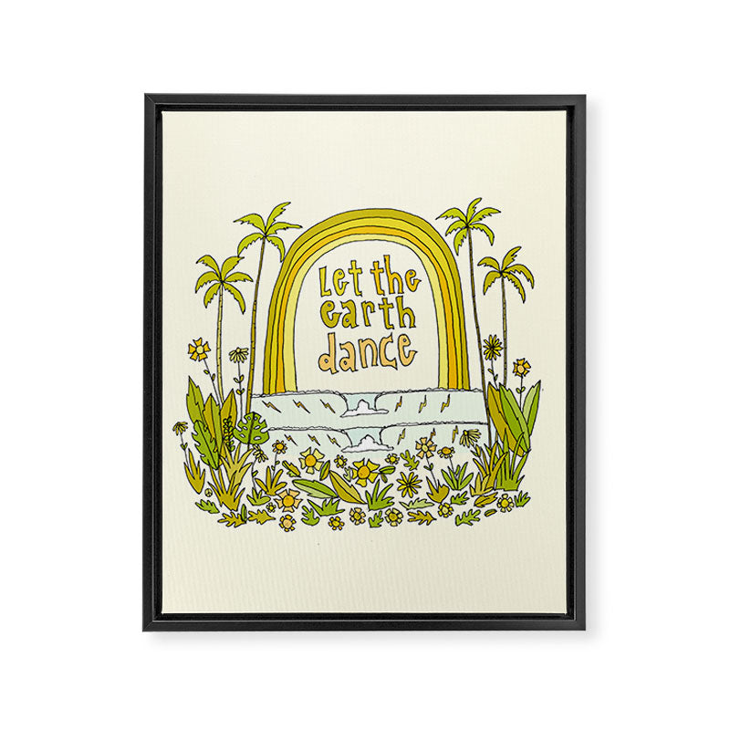 let the earth dance // retro surf art by surfy birdy Framed Canvas Print Gallery Image 8