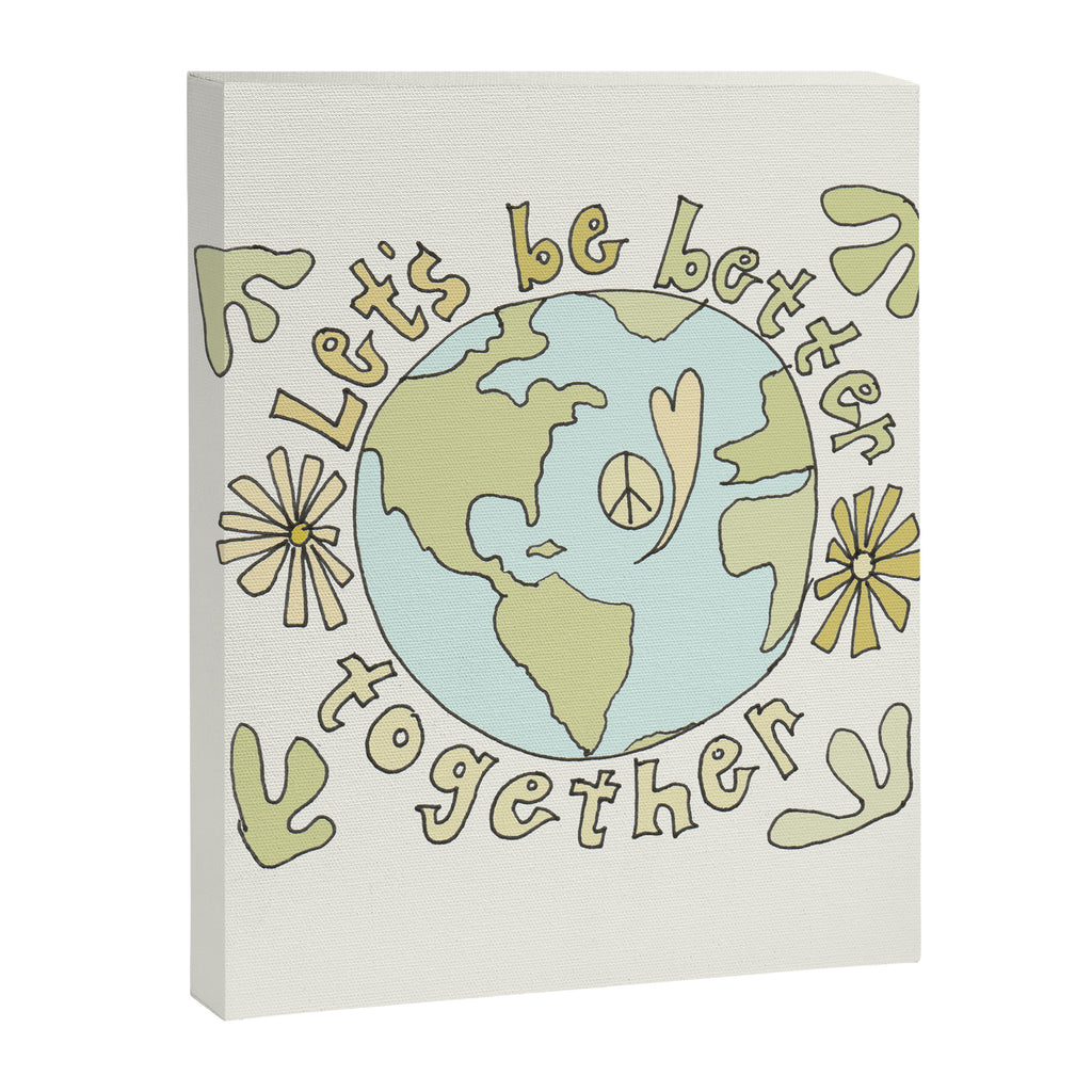 let's be better together // protect mother earth // retro art by surfy birdy Canvas Print Gallery Image 8