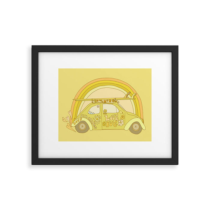 love bug valentine // retro surf art by surfy birdy Framed Art Print Gallery Image 1
