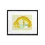 Mushy mushroom longboard surf retro floral daydreams by surfy birdy Framed Art Print Gallery Image 5