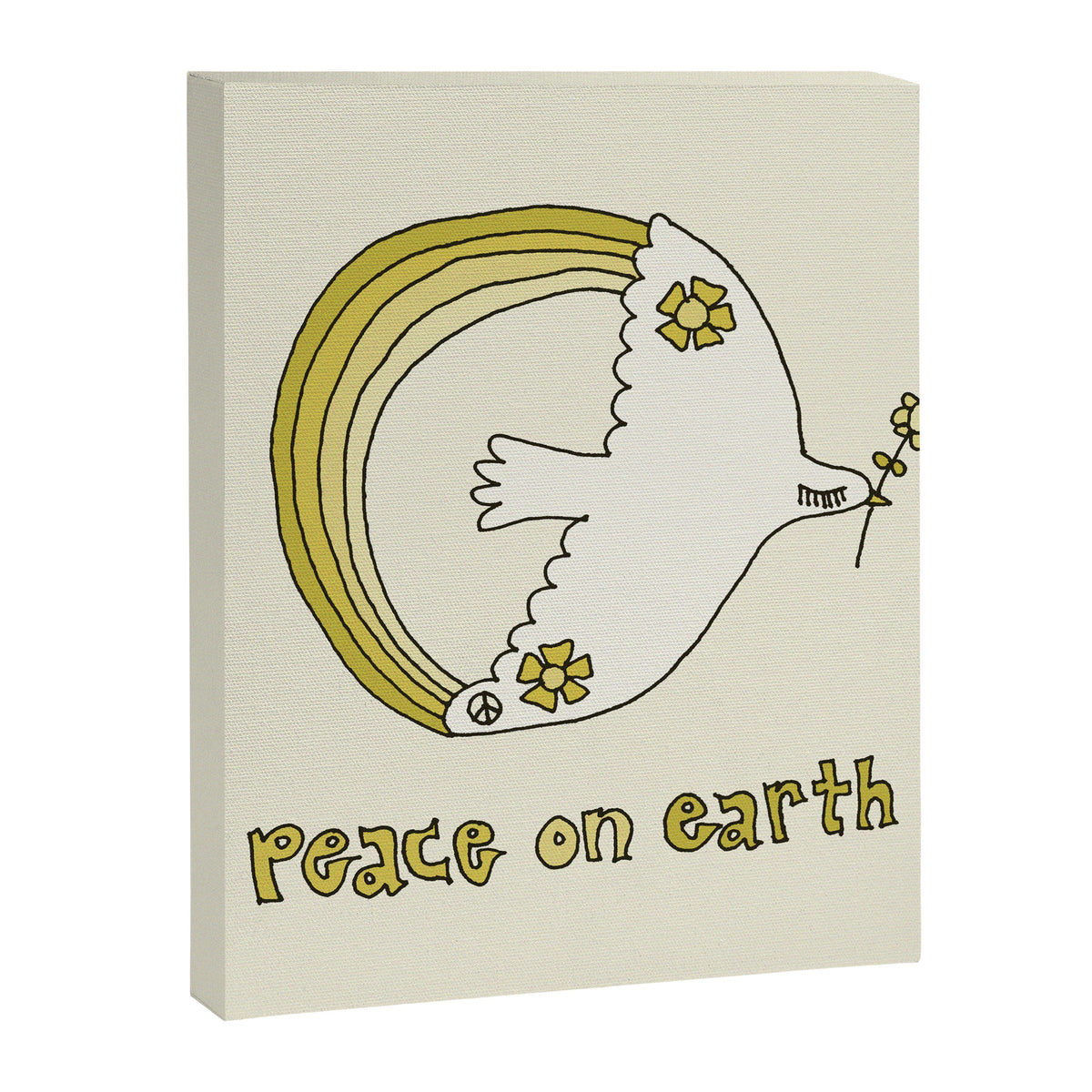 peace dove spread rainbow // retro art by surfy birdy Canvas Print Gallery Image 6