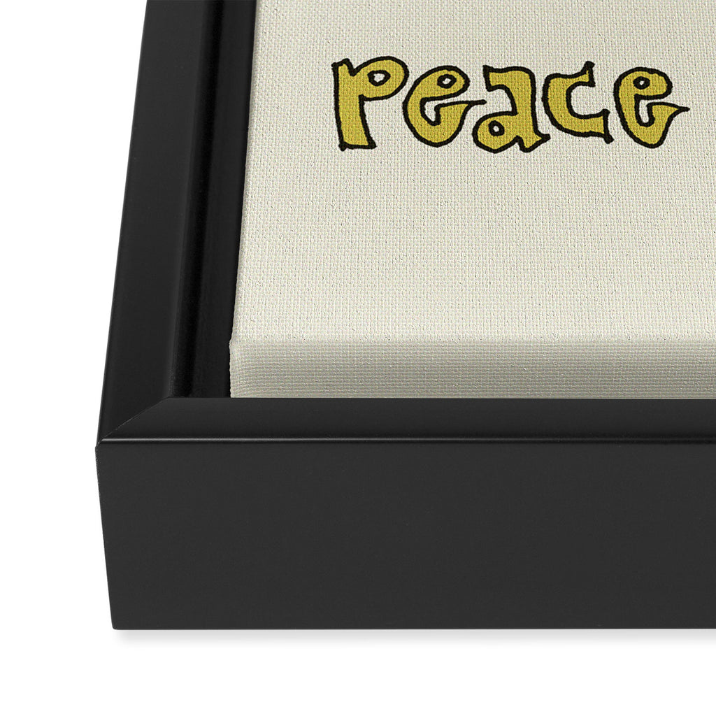 peace dove spread rainbow // retro art by surfy birdy Framed Canvas Print Gallery Image 3
