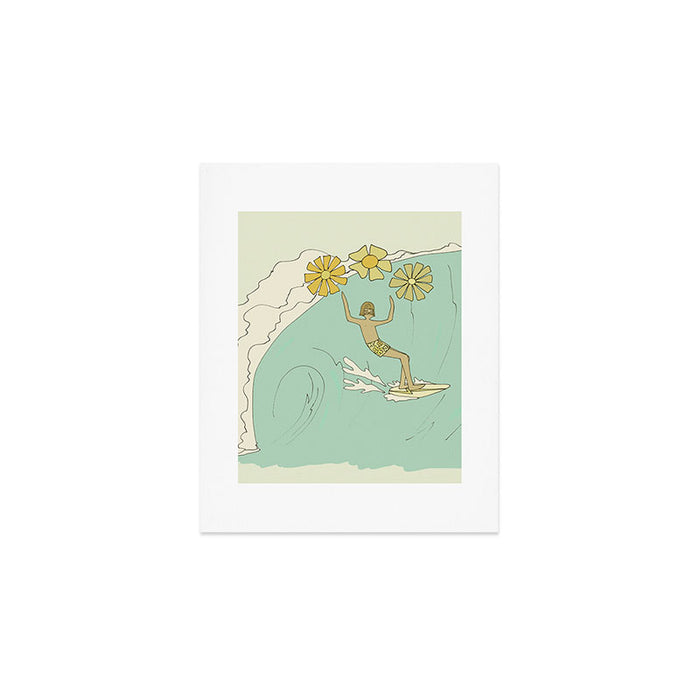 pipeline master style guru gerry lopez // retro surf art by surfy birdy Art Print Gallery Image 1