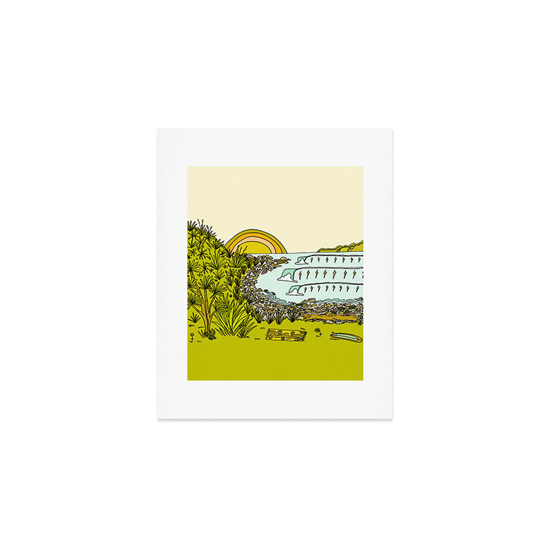 point breaks in paradise // retro surf art by surfy birdy Art Print Gallery Image 1