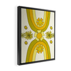 positive rainbow flowers // retro art by surfy birdy Framed Canvas Print Gallery Image 2