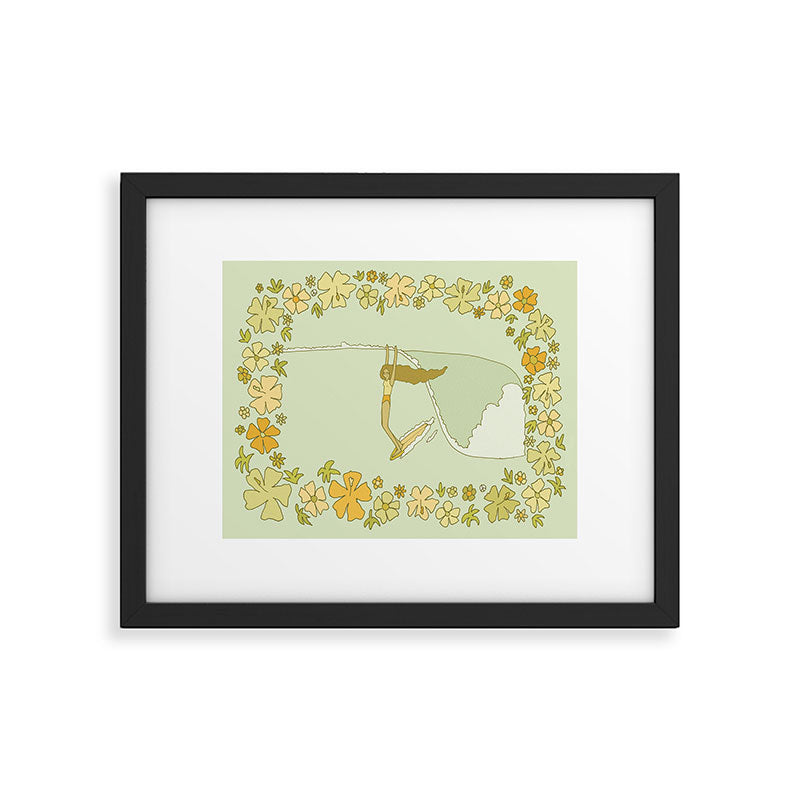 Rell Sunn heart of the sea 70s // retro surf art by surfy birdy Framed Art Print Gallery Image 5