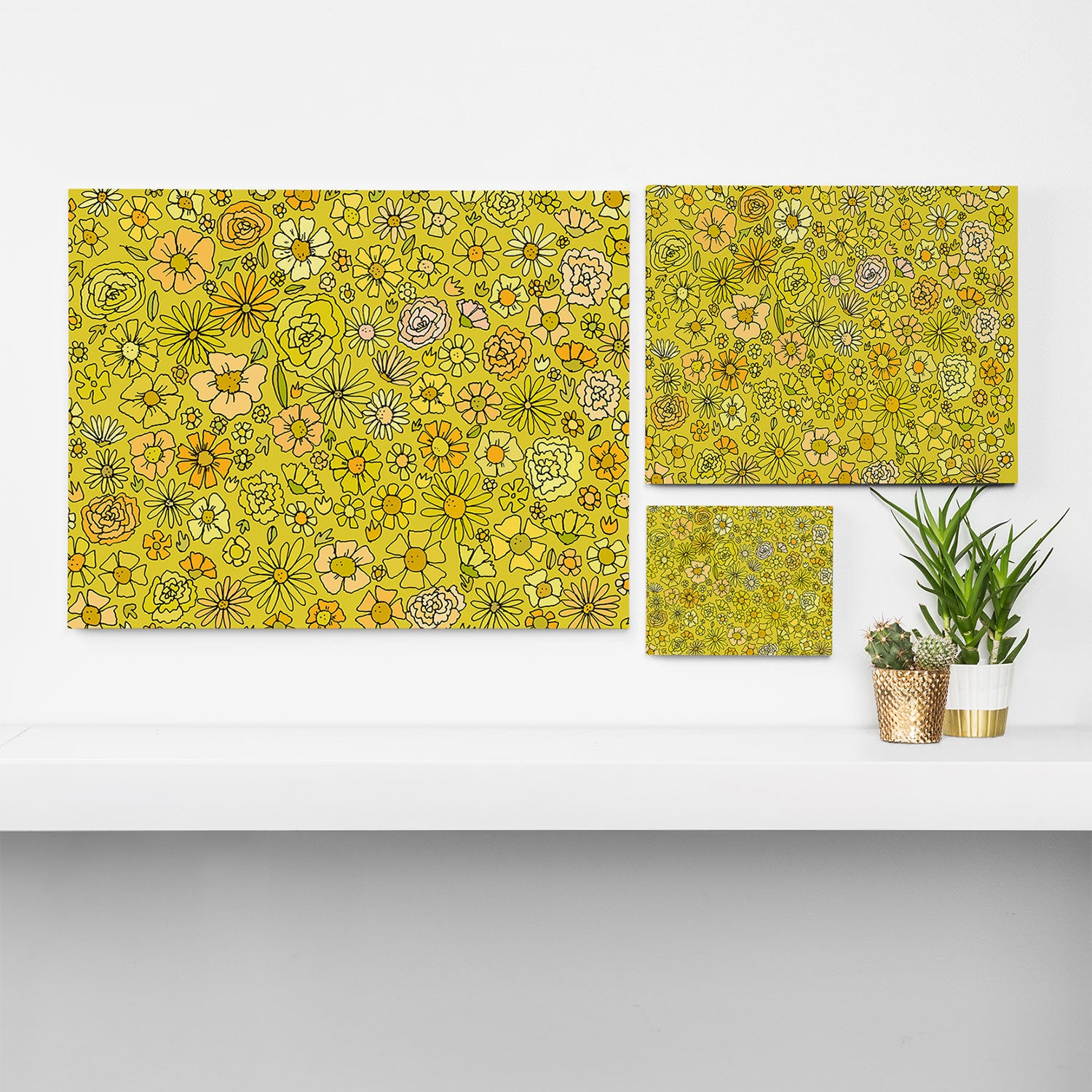 retro flower power wallpaper dreams // art by surfy birdy Canvas Print Gallery Image 3