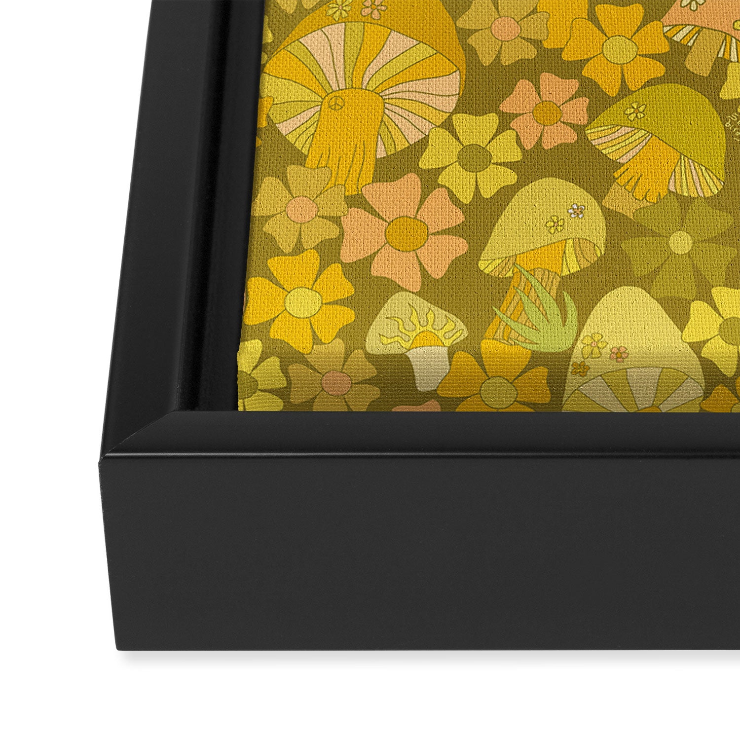 retro mushroom flower power pattern by surfy birdy Framed Canvas Print Gallery Image 3