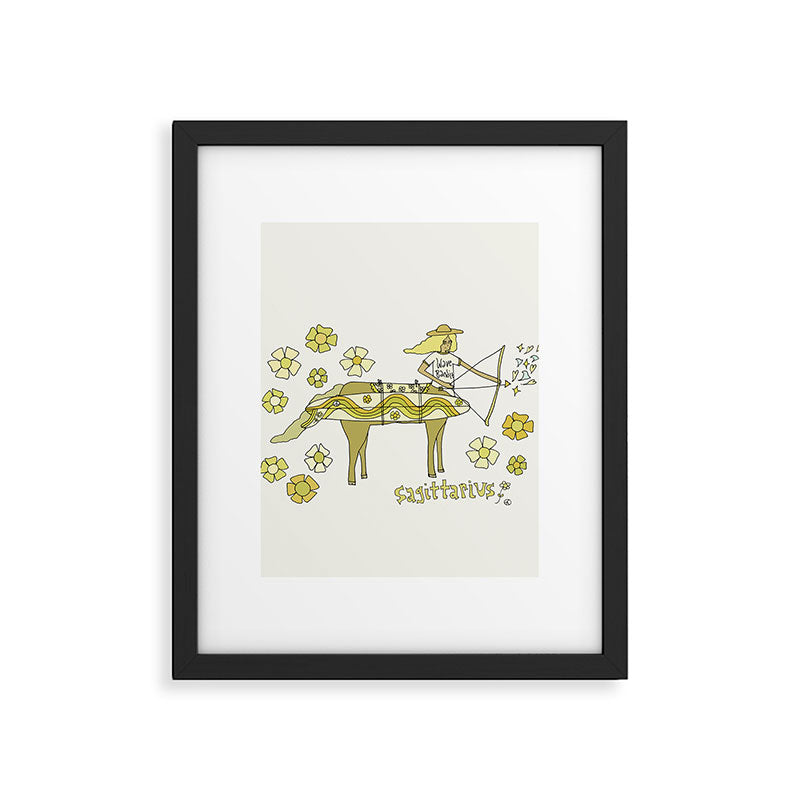 sagittarius zodiac wave bandit // retro surf art by surfy birdy Framed Art Print Gallery Image 6