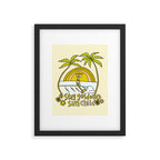 stay golden sun child surf dude //retro surf art by surfy birdy Framed Art Print Gallery Image 6