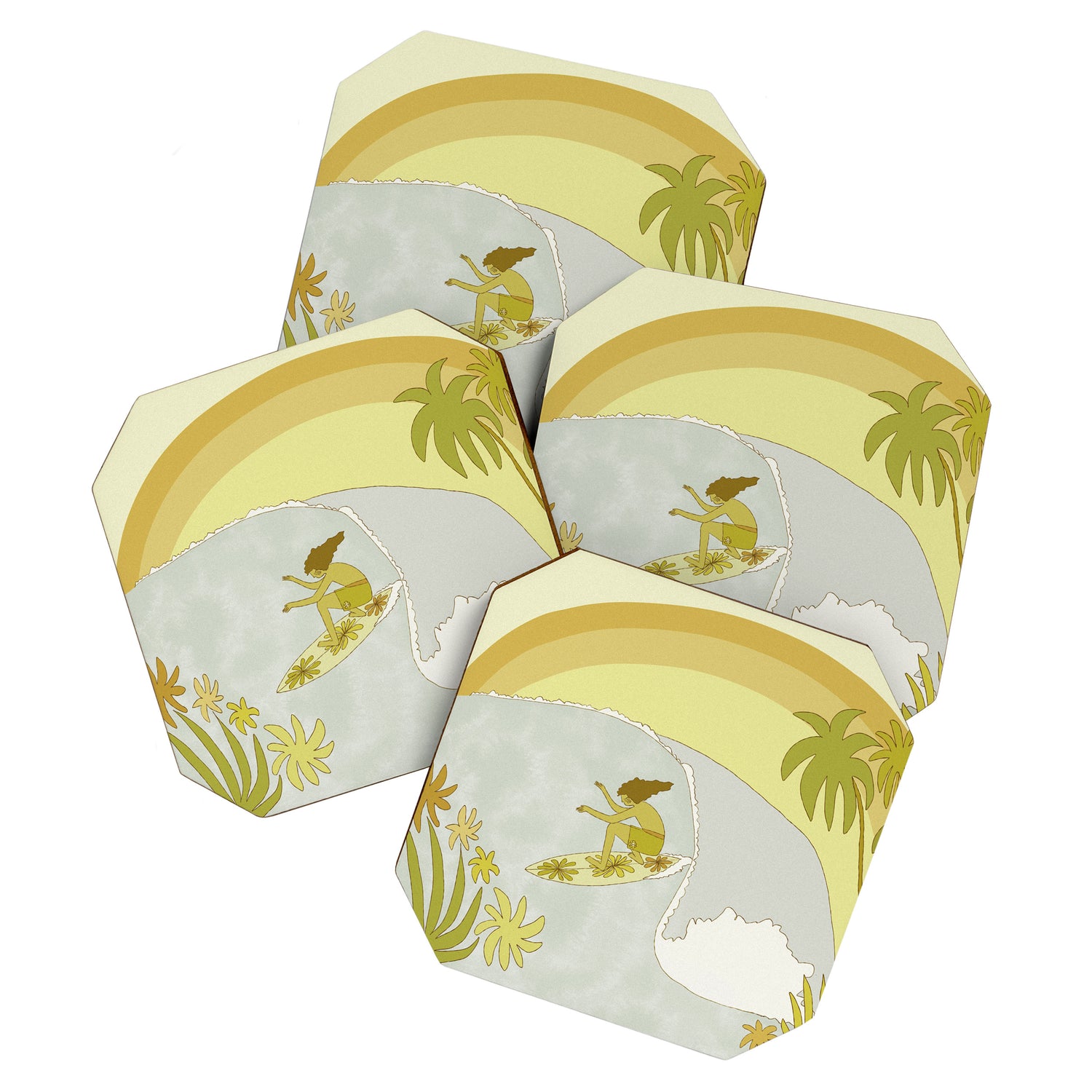 Surf Tropical daydreams by surfy birdy  Coaster Gallery Image 1