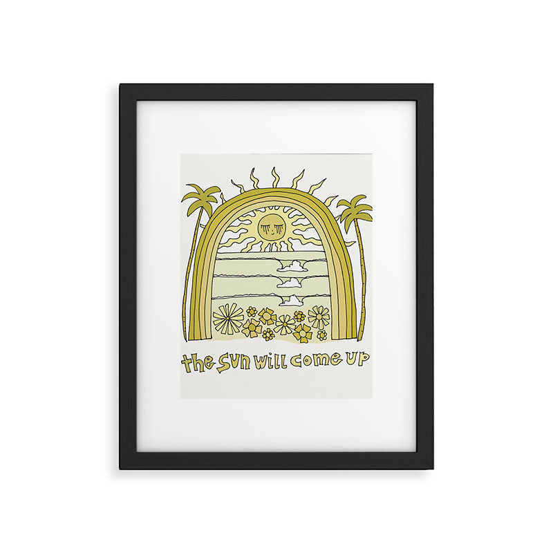 the sun will come up // retro surf art by surfy birdy Framed Art Print Gallery Image 6