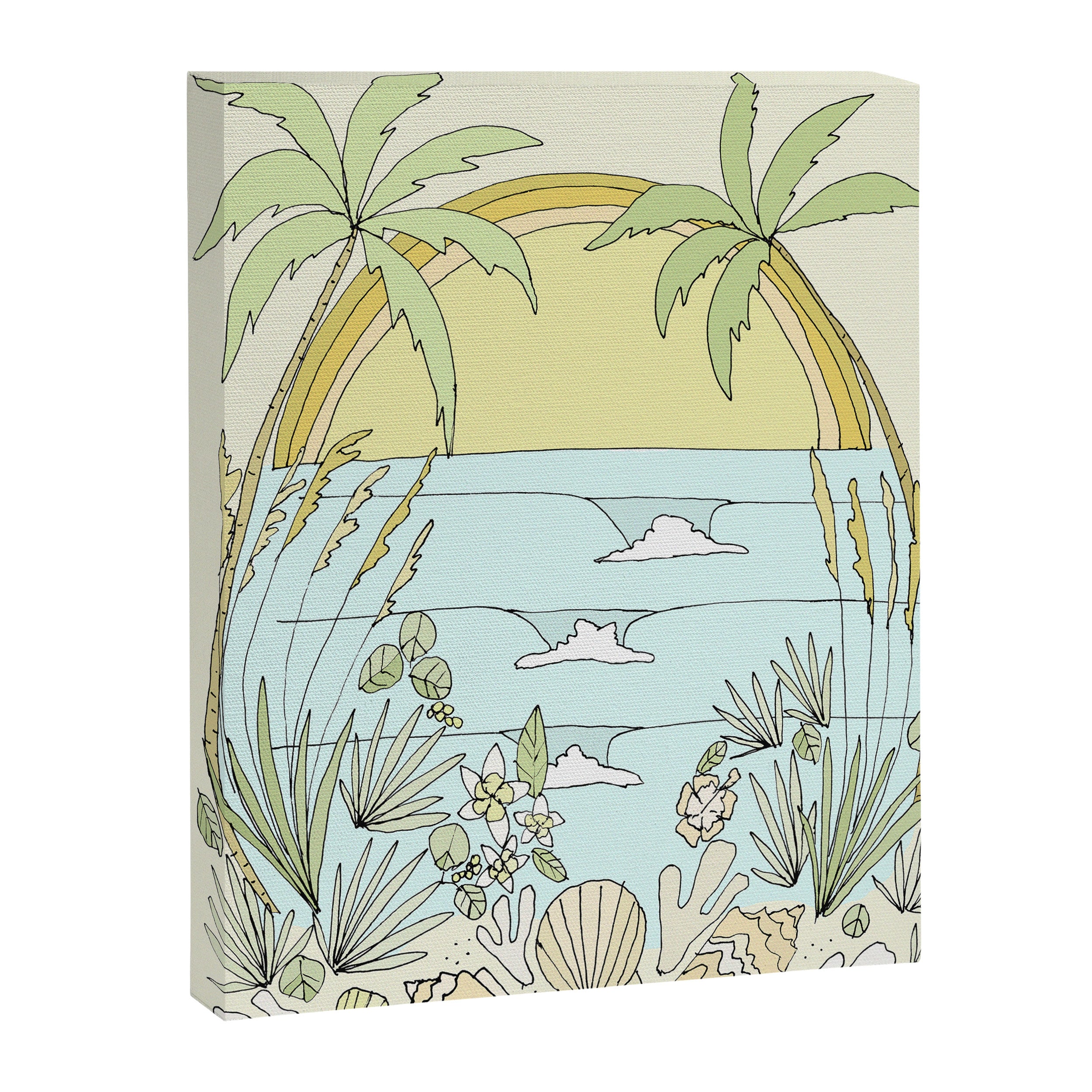 tropical vibes fl sunshine seashells waves // retro surf art by surfy birdy Canvas Print Gallery Image 8