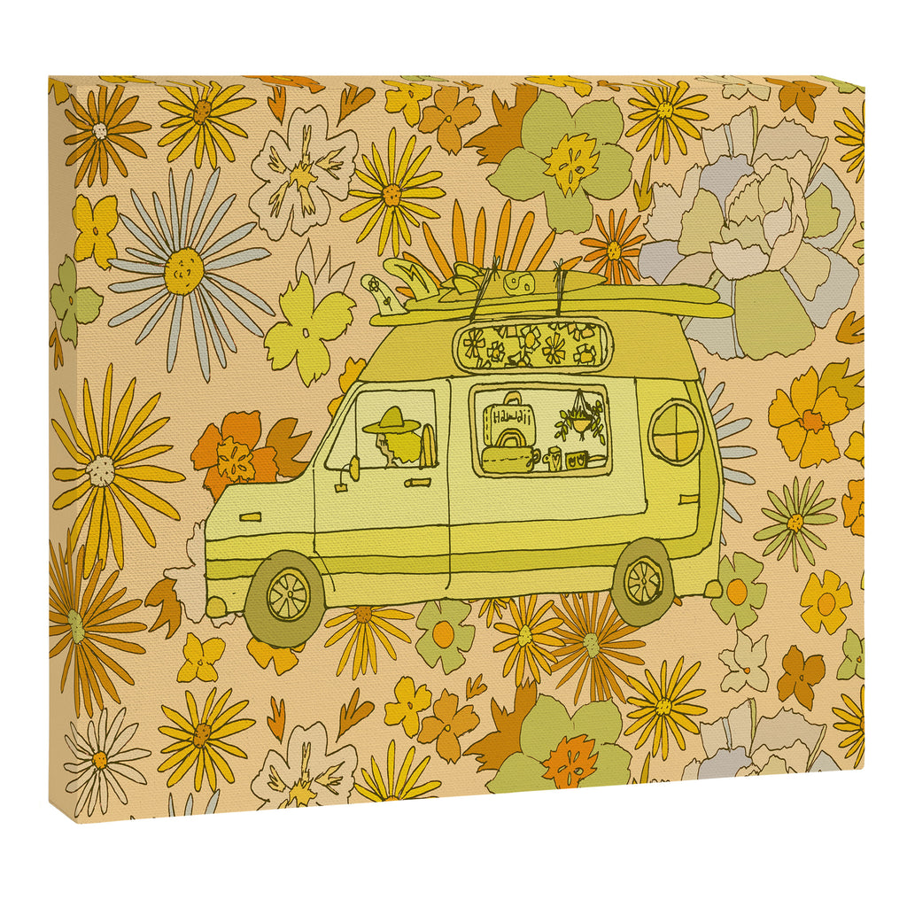 van life flower power // retro surf art by surfy birdy Canvas Print Gallery Image 6