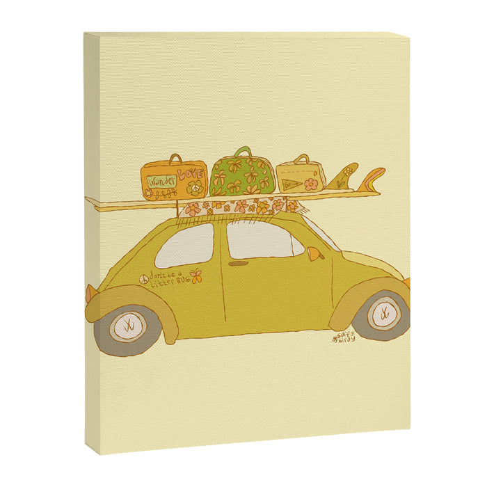 Wandering bug adventure mobile retro surf art by surfy birdy Canvas Print Gallery Image 1