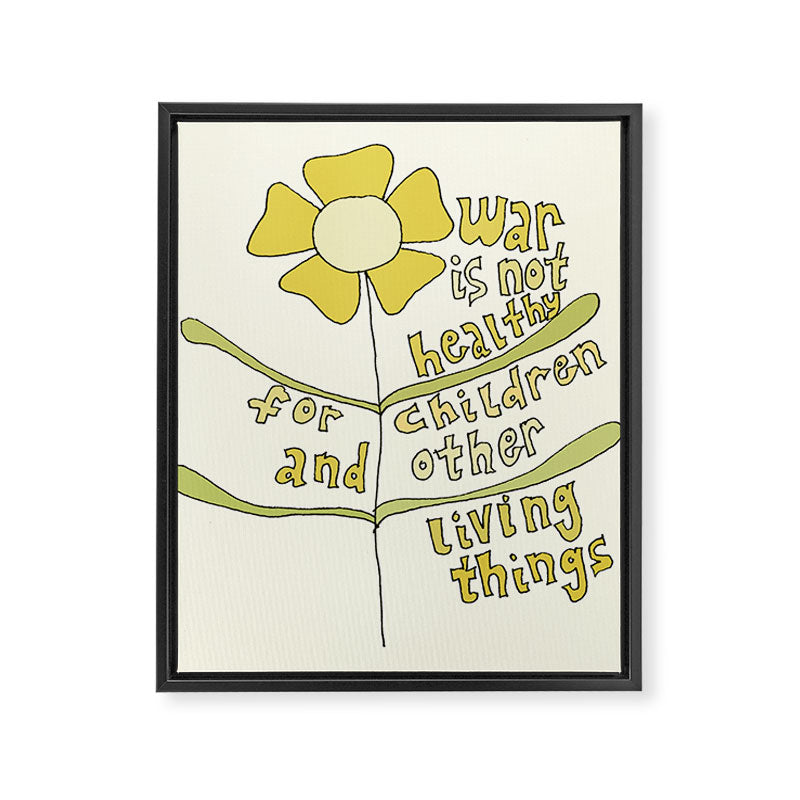 war is not healthy // retro art by surfy birdy Framed Canvas Print Gallery Image 8
