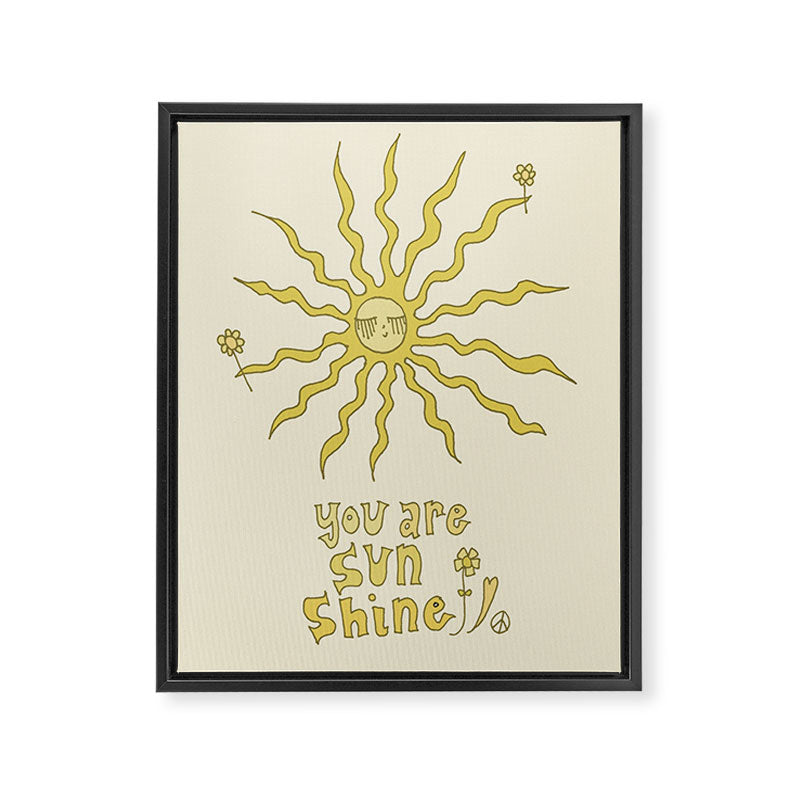 you are sunshine // retro art by surfy birdy Framed Canvas Print Gallery Image 6