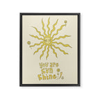 you are sunshine // retro art by surfy birdy Framed Canvas Print Gallery Image 6