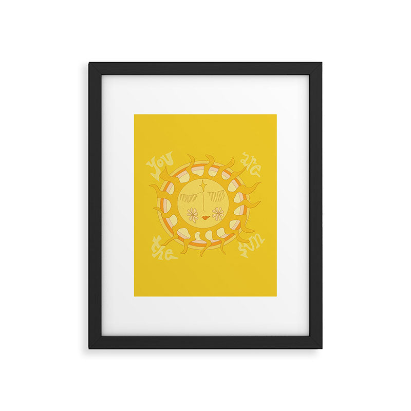 you are the sun // retro sunshine art by surfy birdy Framed Art Print Gallery Image 6