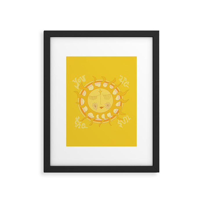 you are the sun // retro sunshine art by surfy birdy Framed Art Print Gallery Image 1