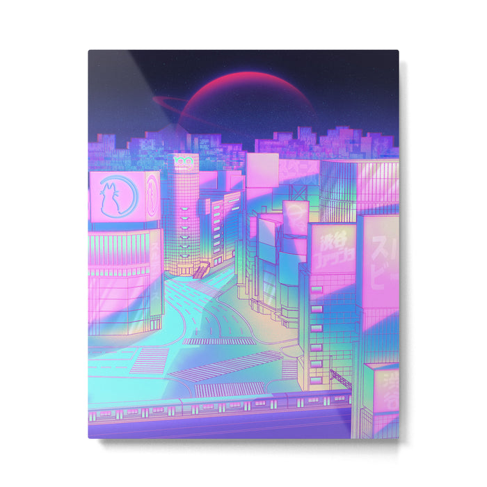 City Pop Shibuya Crossing Metal Print Gallery Image 1