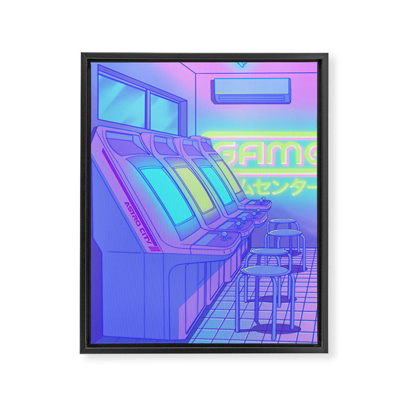 Midnight Arcade Framed Canvas Print Gallery Image 6