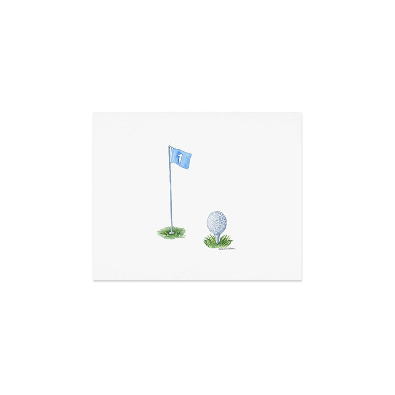 Golf Ball Watercolor Art Print Gallery Image 1