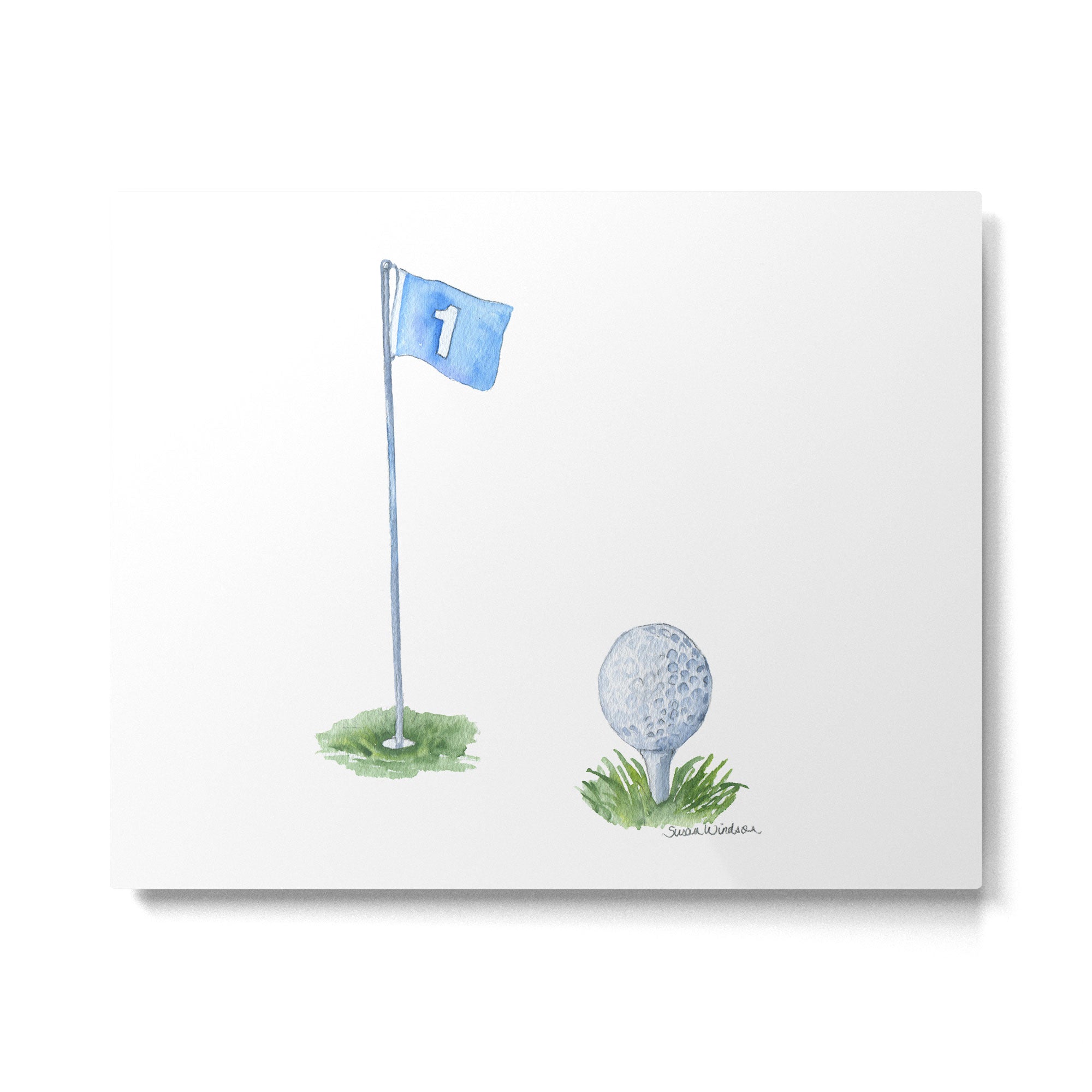 Golf Ball Watercolor Metal Print Gallery Image 4