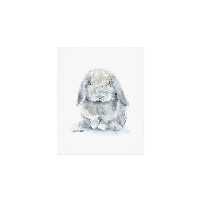 Gray Mini Lop Rabbit Watercolor Art Print Gallery Image 1