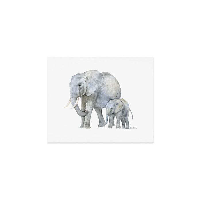 Mother and Baby Elephants Art Print Gallery Image 1