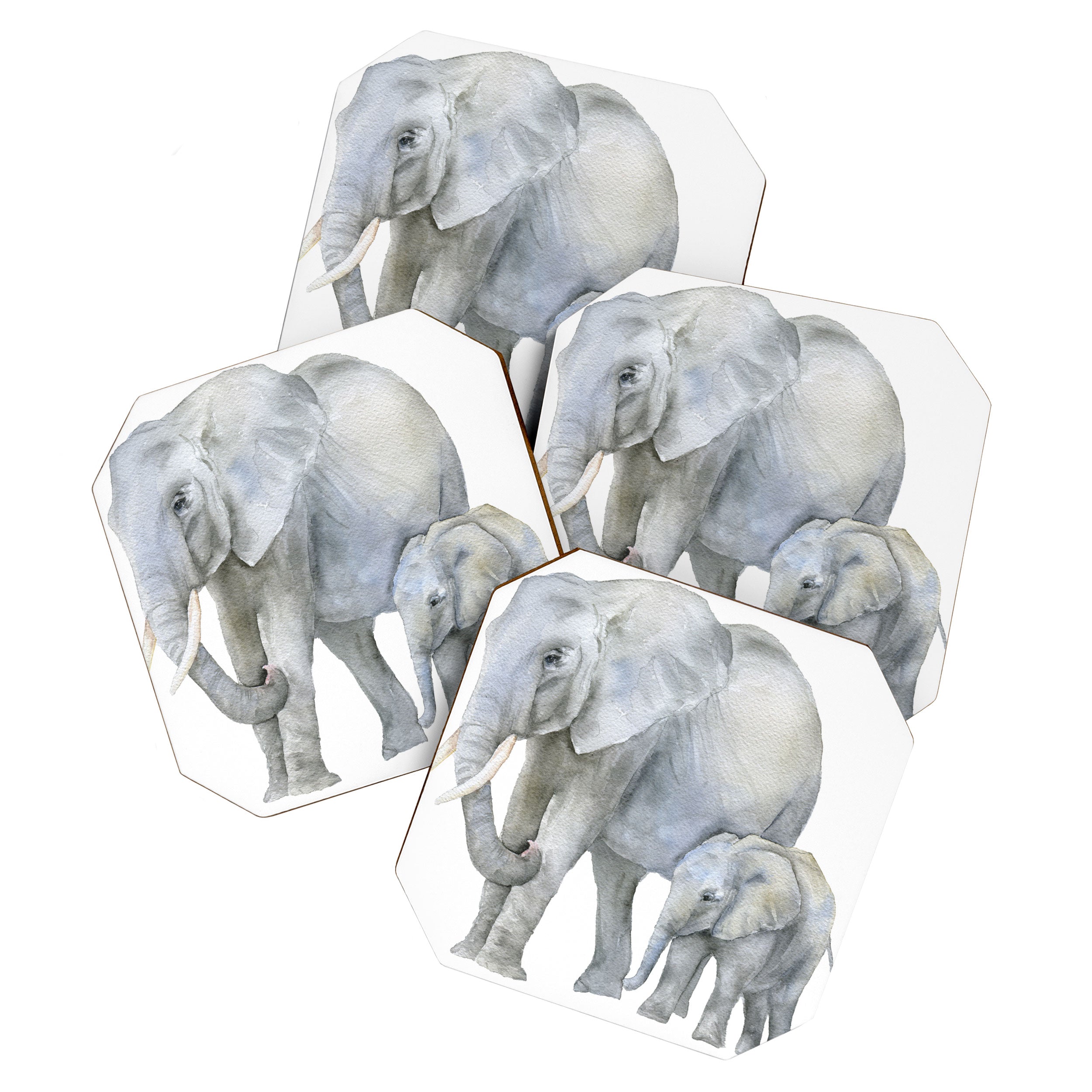 Mother and Baby Elephants Coaster Gallery Image 1