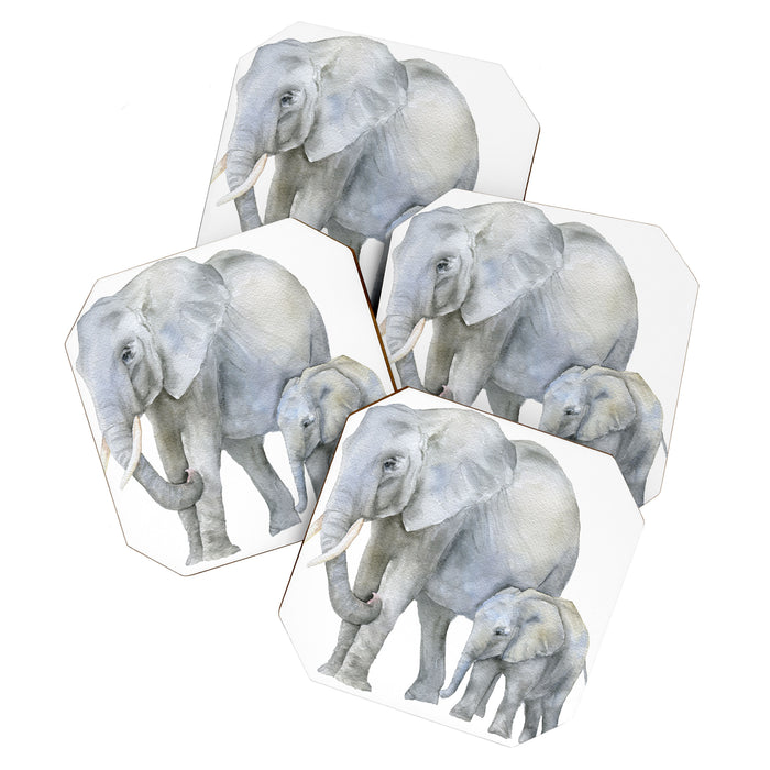 Mother and Baby Elephants Coaster Gallery Image 1