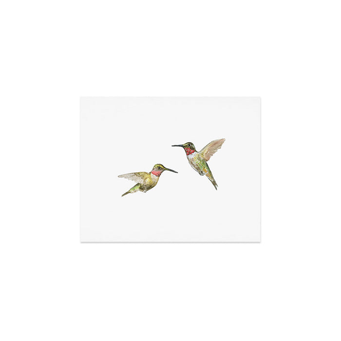 Ruby Throated Hummingbird Watercolor Art Print Gallery Image 1