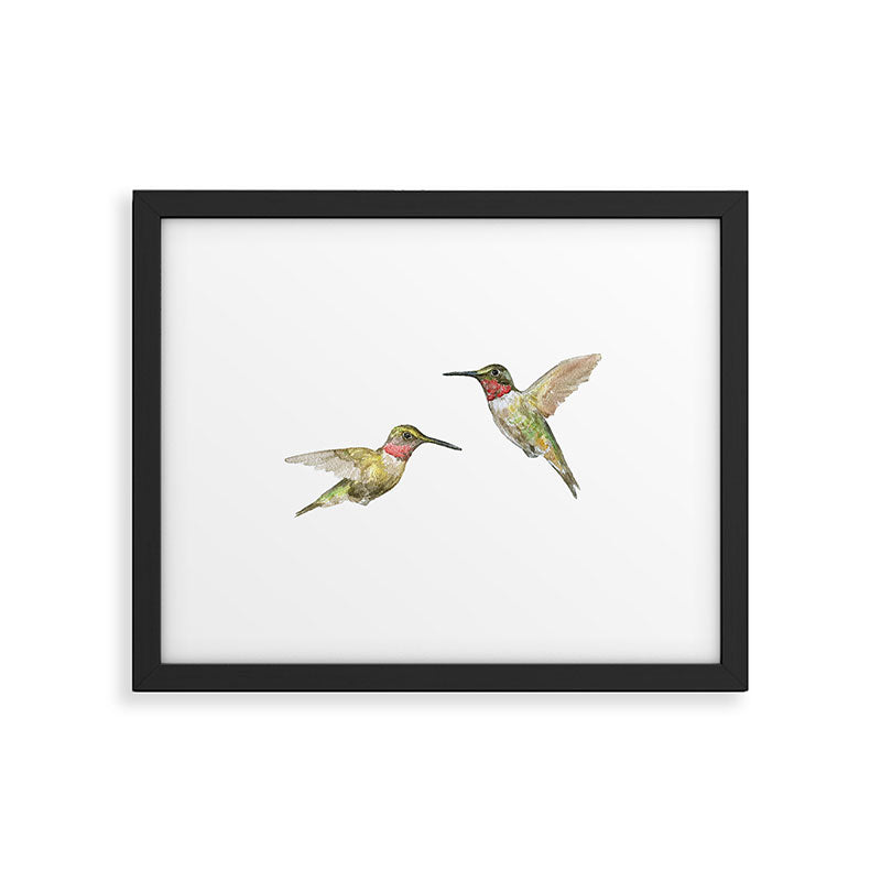 Ruby Throated Hummingbird Watercolor Framed Art Print Gallery Image 5
