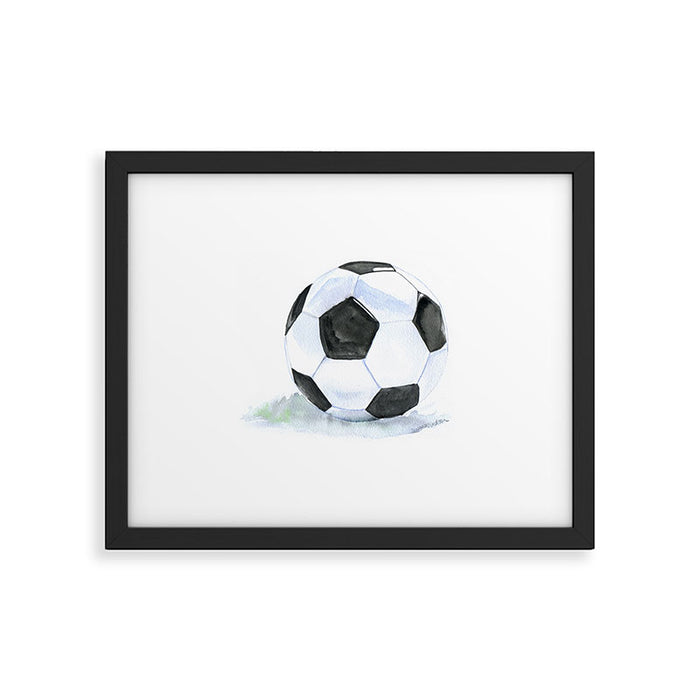 Soccer Ball Watercolor Framed Art Print Gallery Image 1