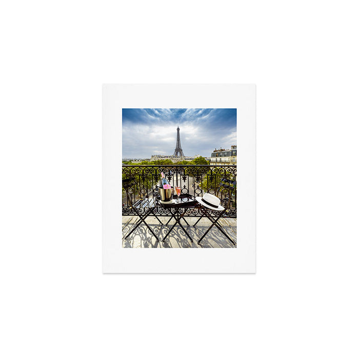 Eiffel Tower Paris Balcony View Art Print Gallery Image 1