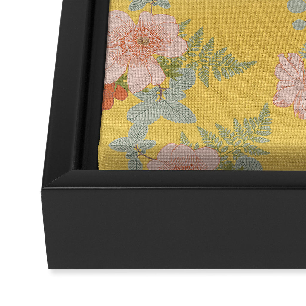 Bonjour in Yellow Framed Canvas Print Gallery Image 3