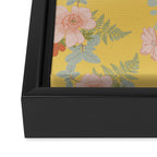 Bonjour in Yellow Framed Canvas Print Gallery Image 3